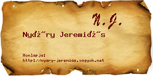 Nyáry Jeremiás névjegykártya